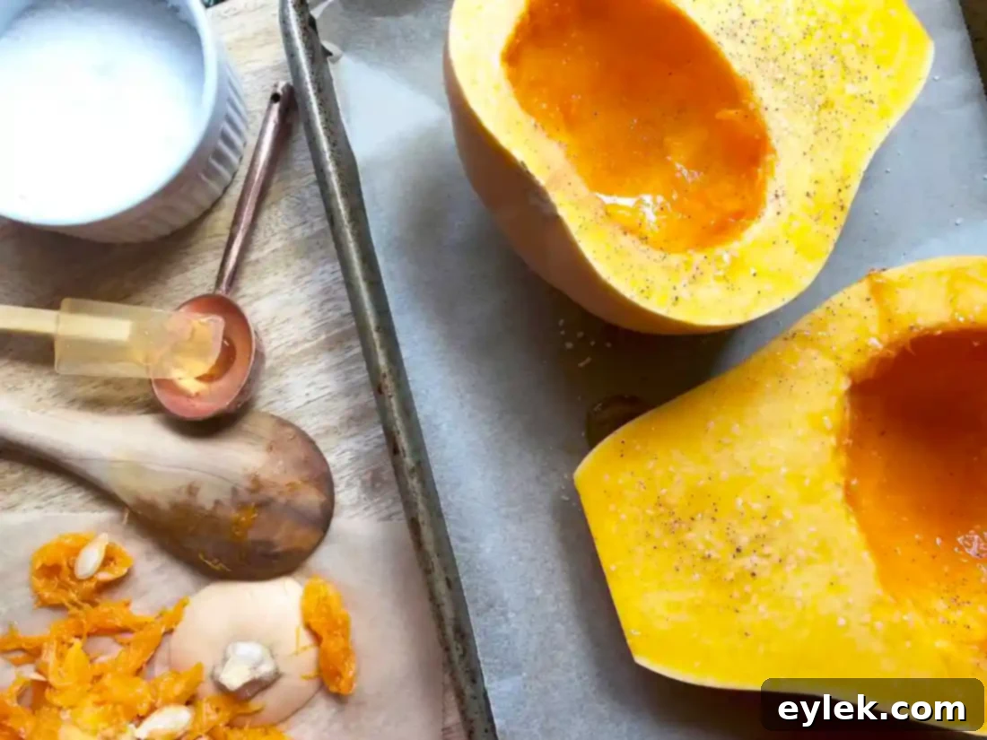 roasted squash preparation for soup