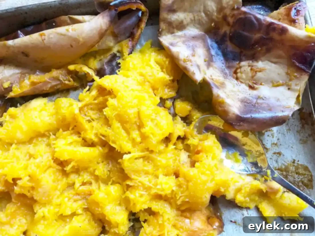 scooped roasted squash