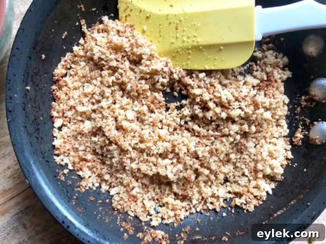 Golden brown panko breadcrumbs
