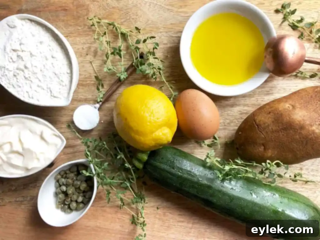 zucchini fritters with lemon caper aioli ingredients