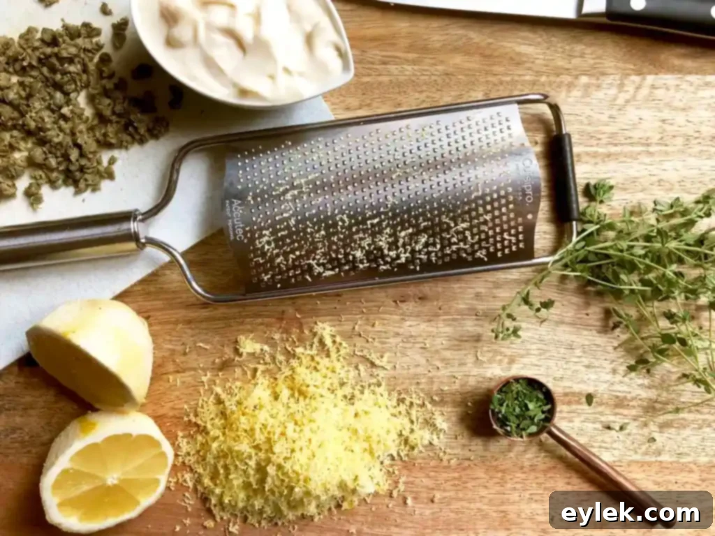 ingredients for lemon caper aioli
