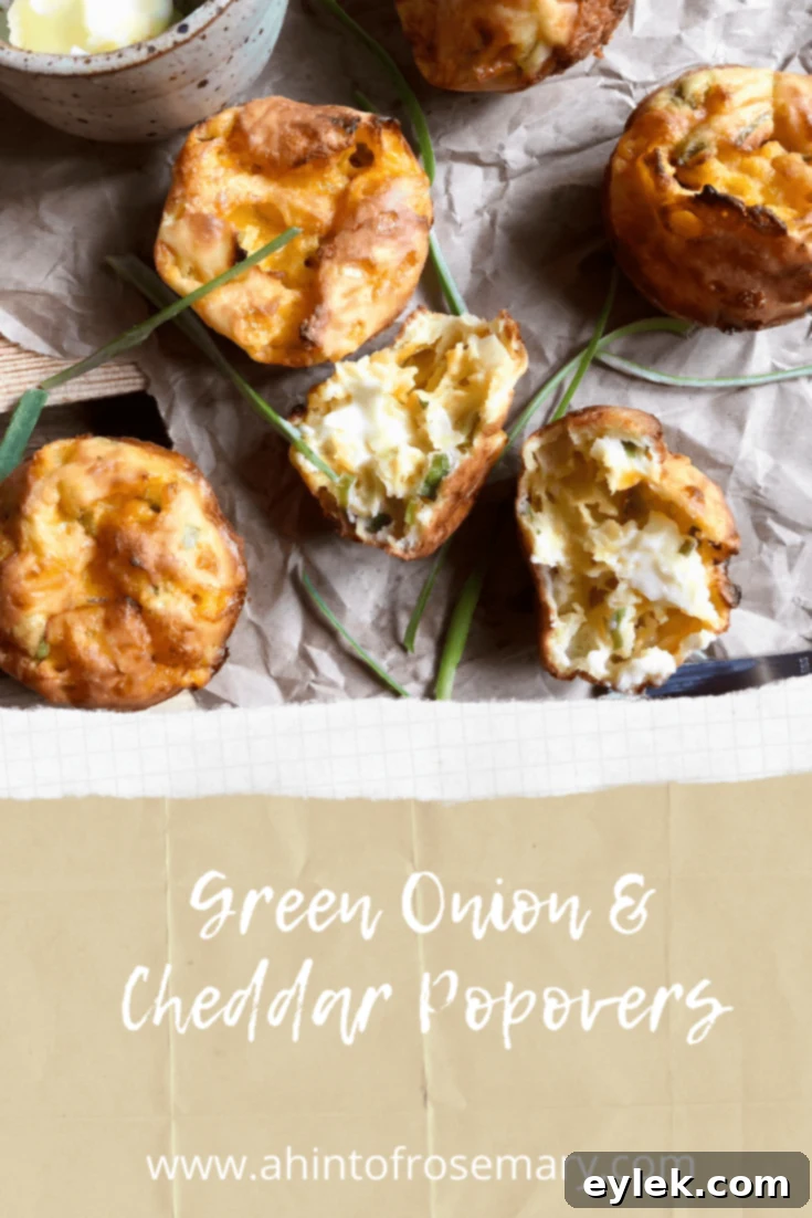 Green Onion & Cheddar Popovers finished and ready to be served