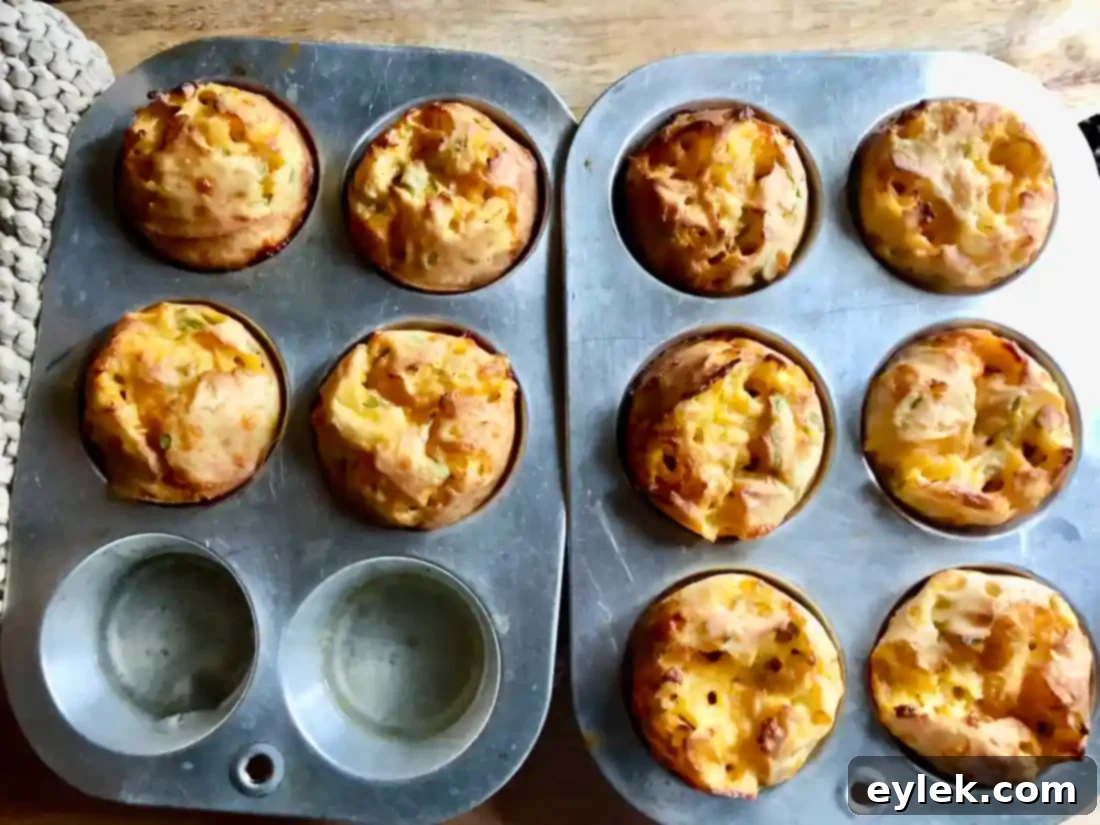 Close-up of a Green Onion & Cheddar Popover