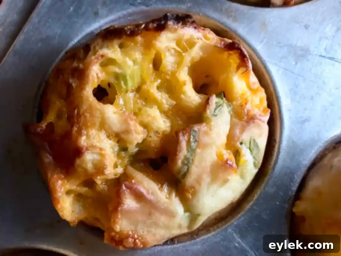 A plate of two Green Onion & Cheddar Popovers
