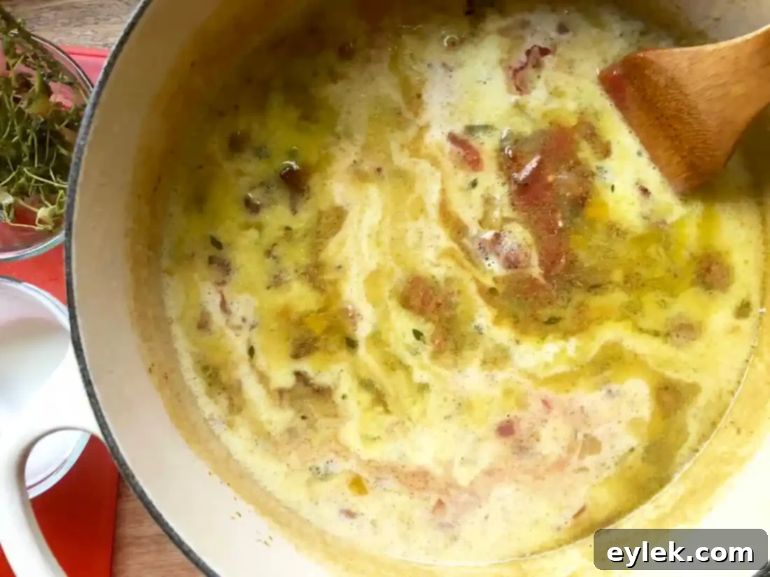 Elevated Manhattan Clam Chowder 13 finished New Manhattan Clam Chowder with tomatoes and cream