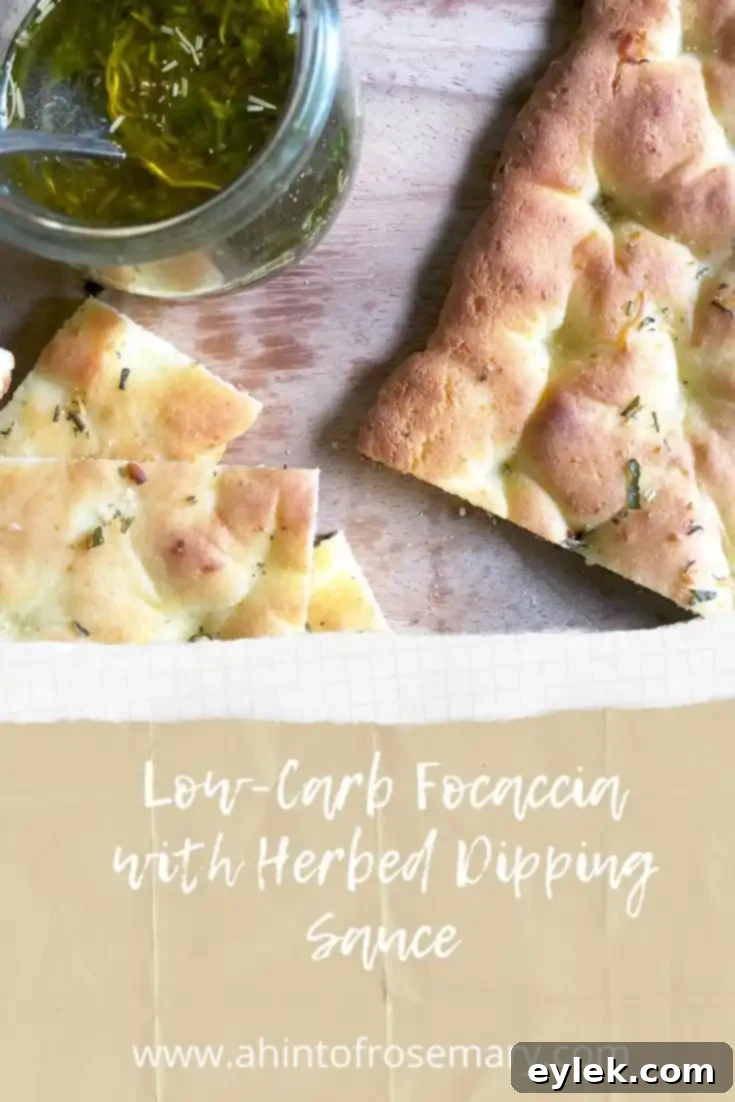 Low-Carb Focaccia with Dipping Sauce