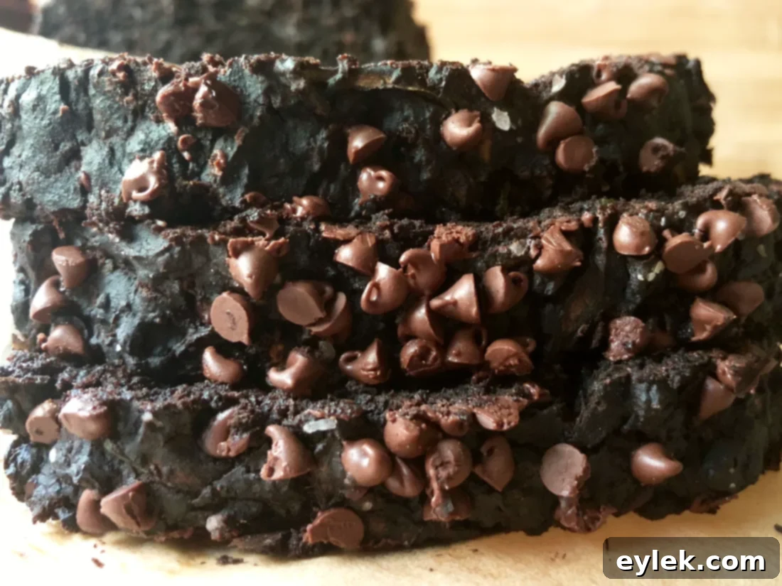 sliced chocolate zucchini loaf