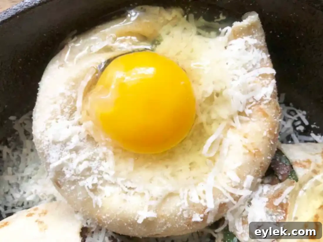 Savory Crepe Egg Rolls with eggs cracked into divots