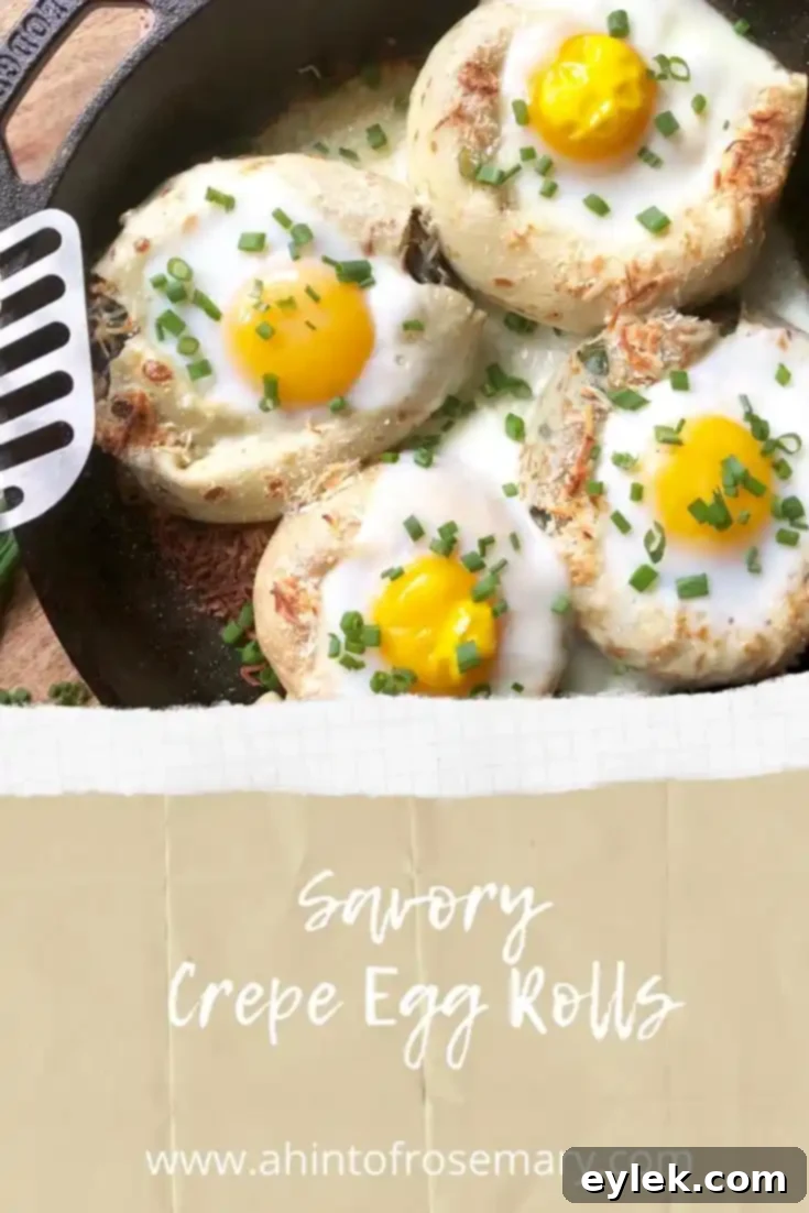 Savory Crepe Egg Rolls ready to be enjoyed, garnished with chives
