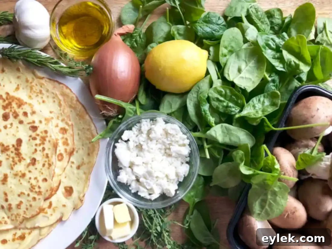 Savory Crepe Egg Rolls filling ingredients