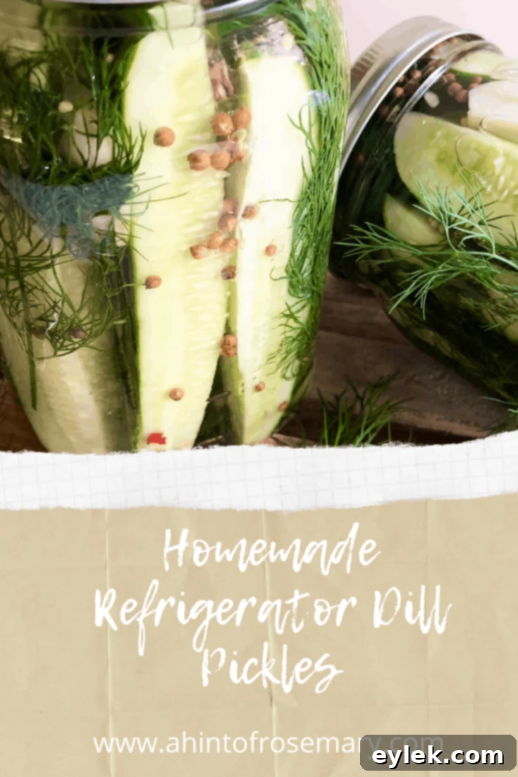 Homemade Refrigerator Dill Pickles Pinterest Graphic