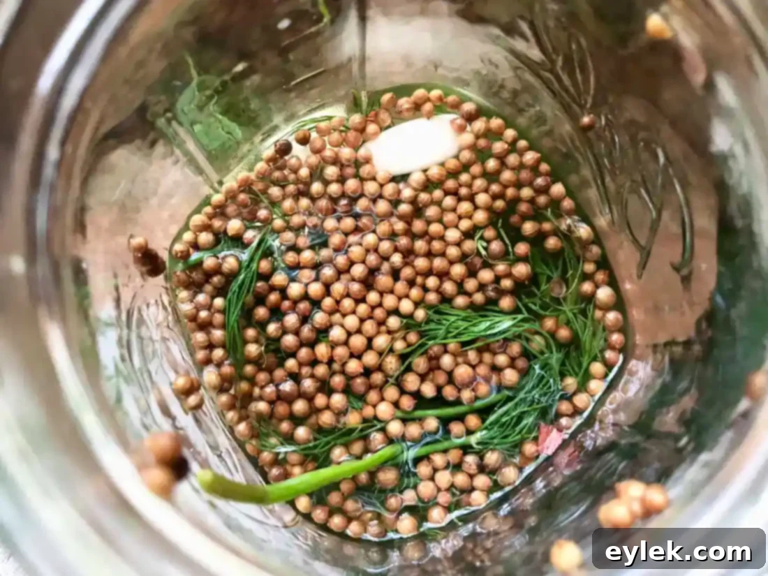 close up of homemade dill pickles in a jar
