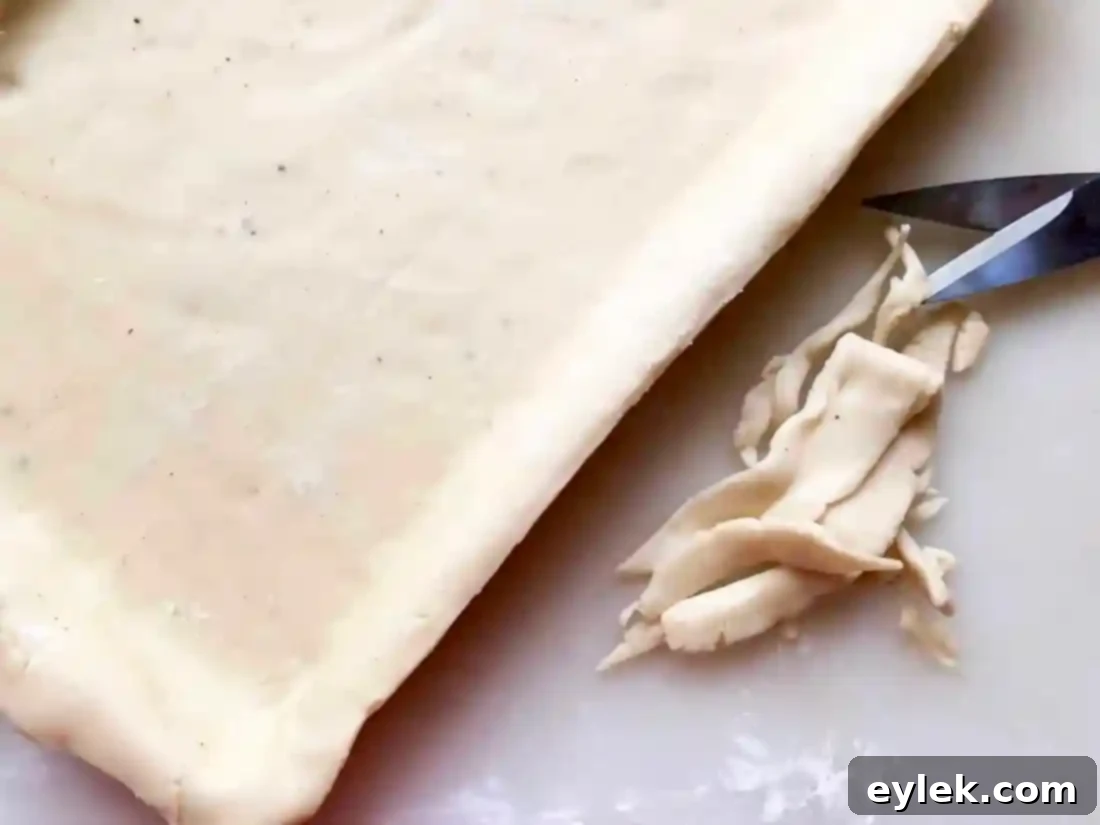 pastry dough edges trimmed