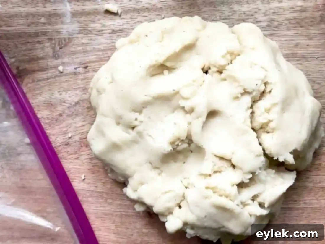 ham & cheese slab pie dough in plastic bag