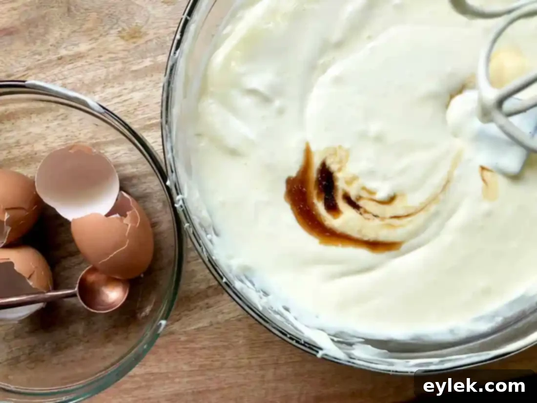 Cream cheese filling ingredients in a bowl