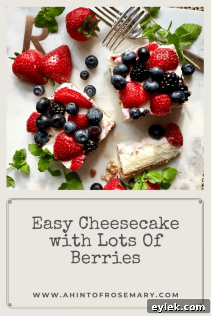 Pin for Easy Cheesecake with Lots Of Berries recipe