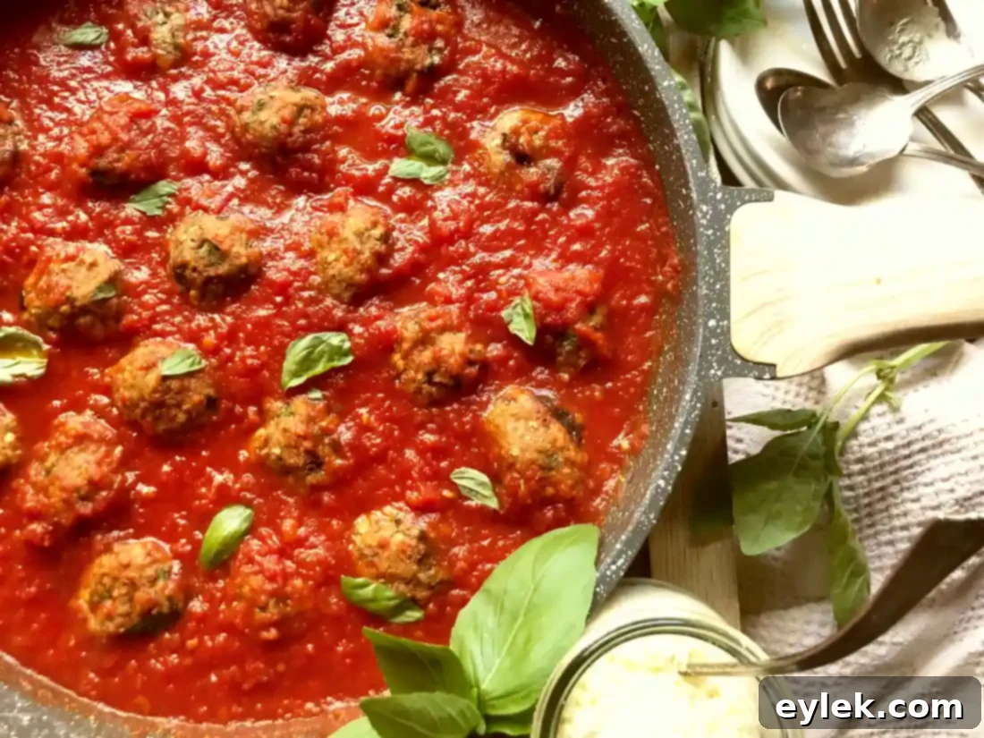 eggplant parmesan meatballs ready to eat