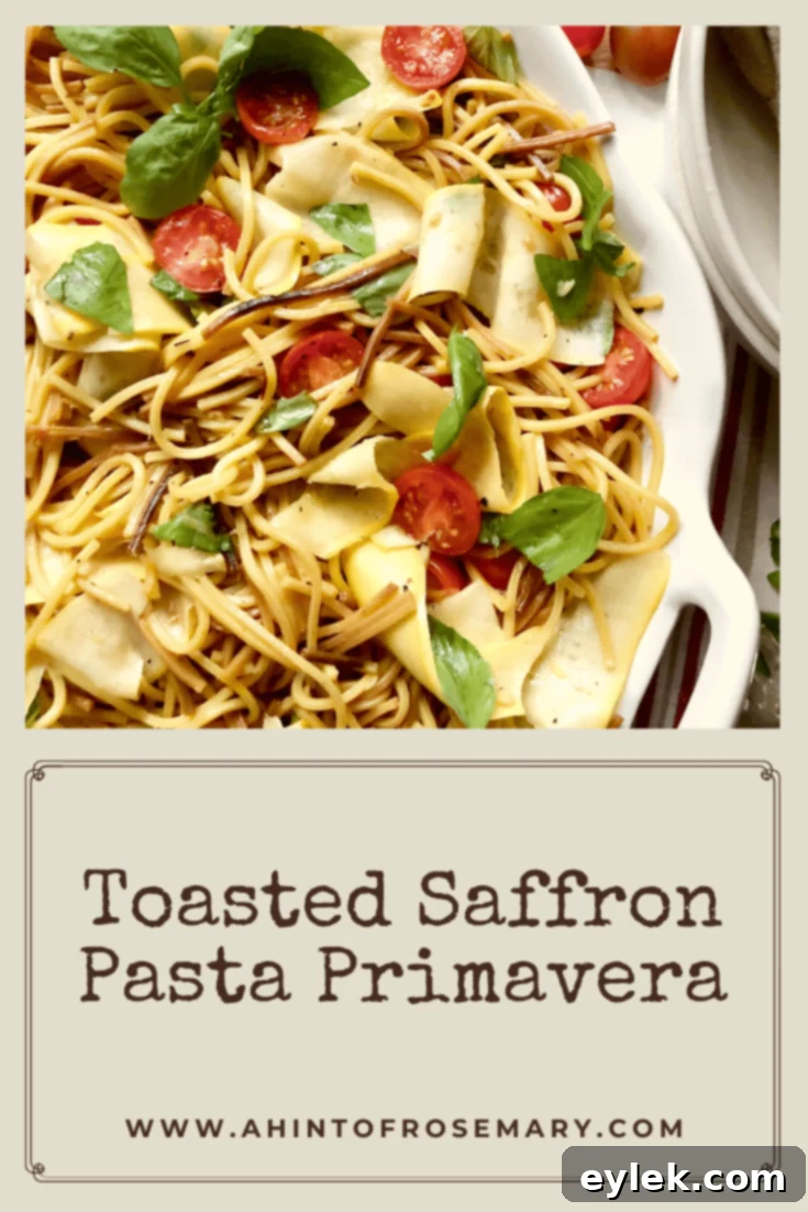Toasted Saffron Pasta Primavera hero shot