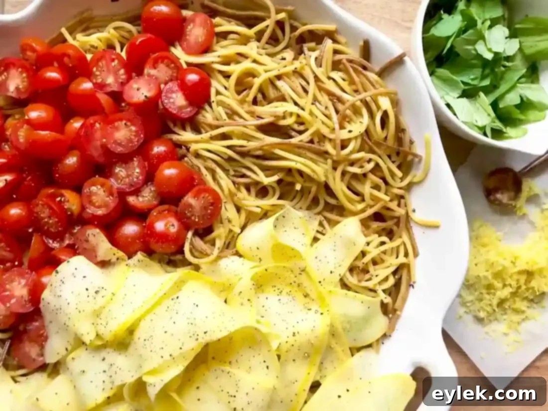 Toasted Saffron Pasta Primavera ready to serve