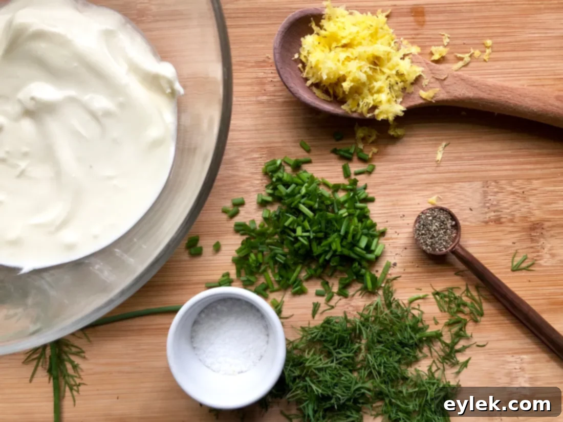 Mixing Herbed Crème Fraîche