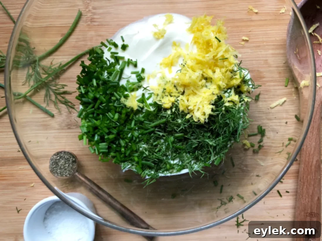 Herbed Crème Fraîche with lemon zest