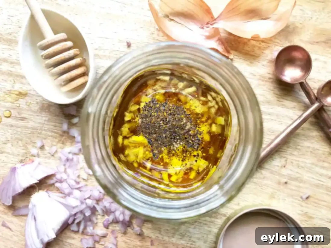 honey vinaigrette ingredients combined