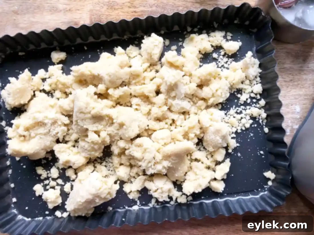 Tart crust ready for blind baking