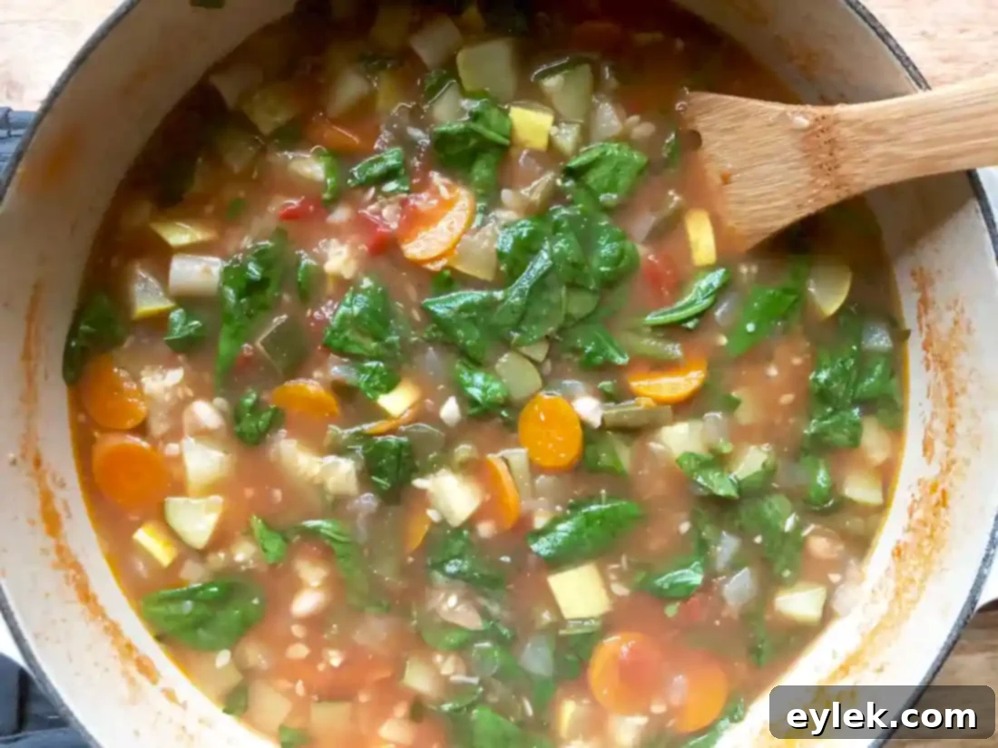 delicious cheesy garden minestrone in a bowl