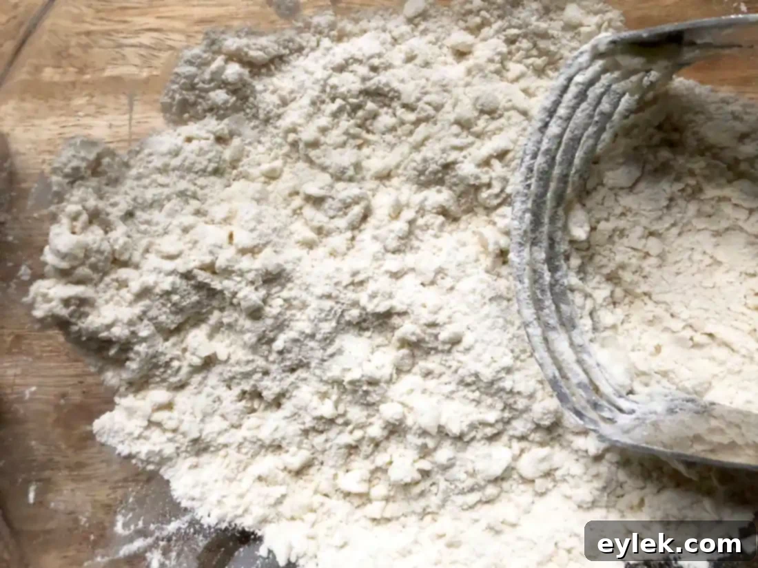 cutting shortening into flour