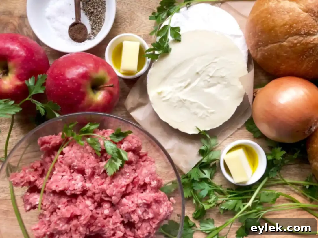 Camembert Burgers with Sautéed Apples