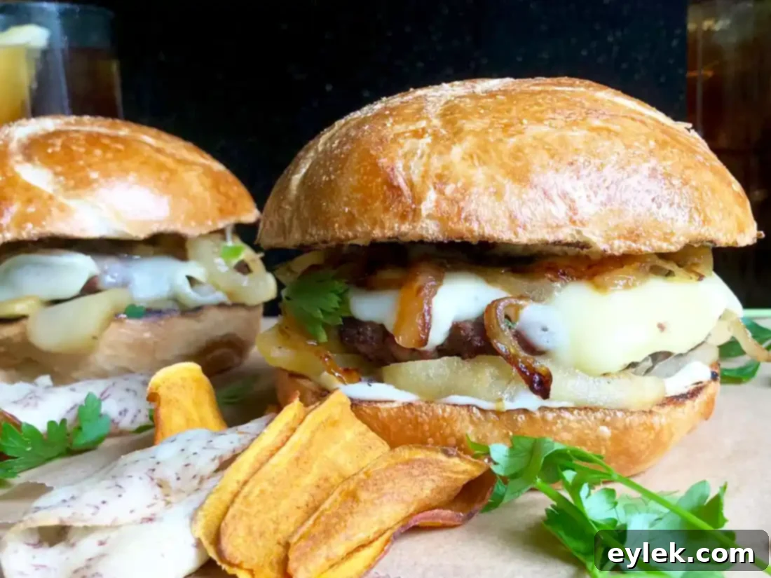 Camembert Burger Ingredients Arranged