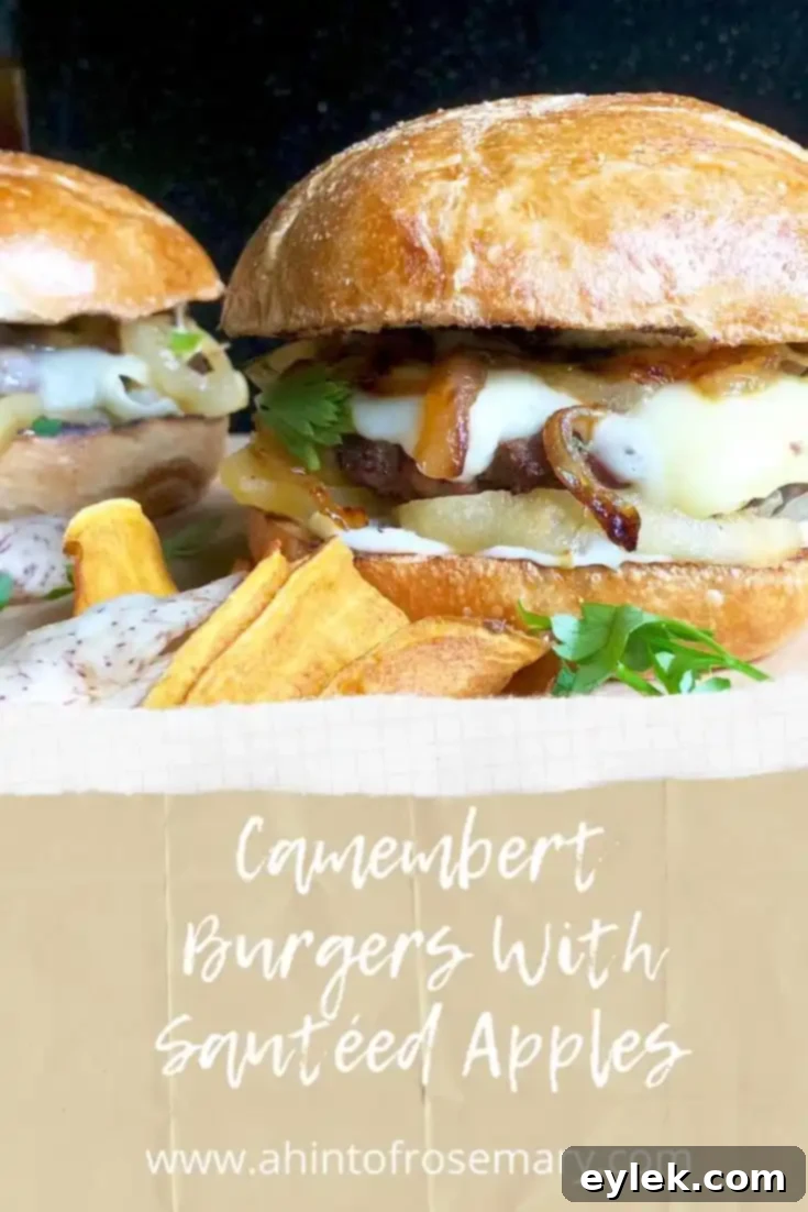 Delicious Camembert Burger on a Plate