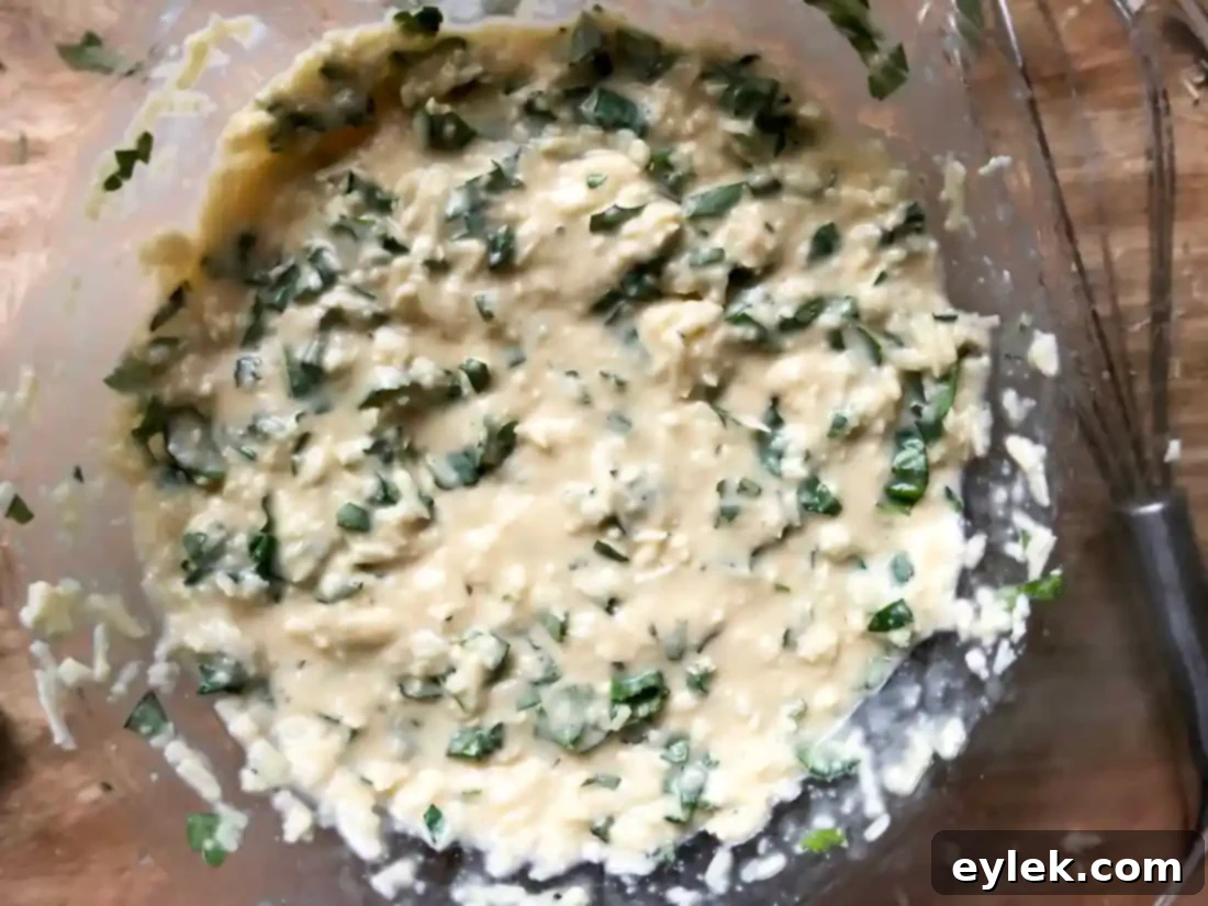 Egg mixture with all vegetables ready for potatoes