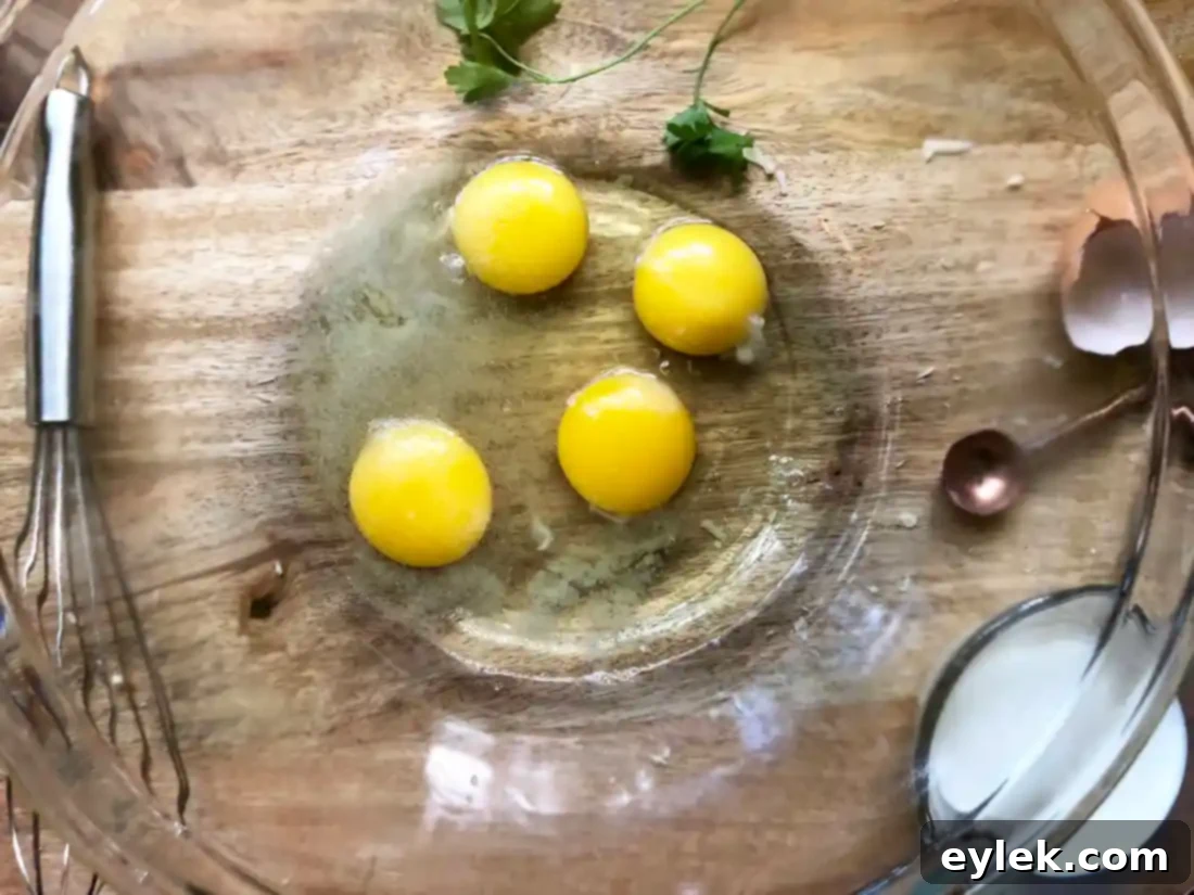 Mixing the ingredients for the potato bake