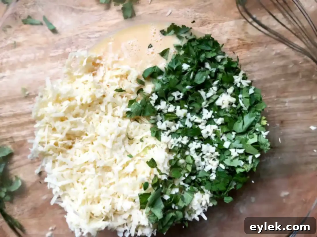 Spinach and fennel added to egg mixture
