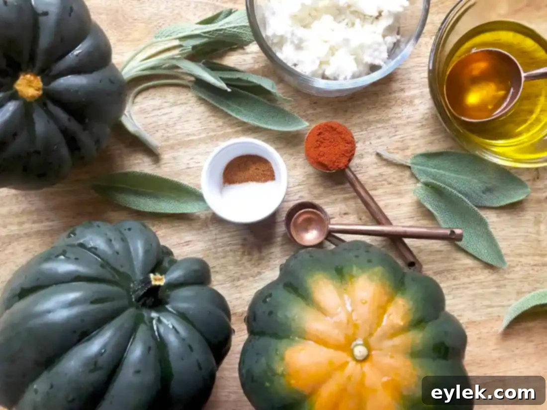 spicy roasted acorn squash with feta crumbles