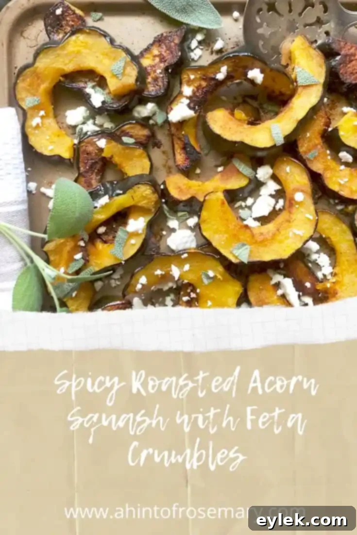 Spicy Roasted Acorn Squash with Feta Crumbles, a delicious fall side dish