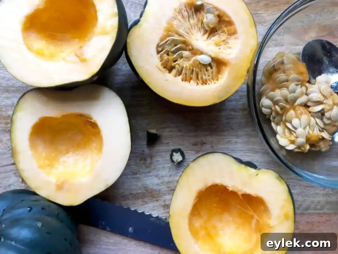 spicy roasted acorn squash with feta crumbles ingredients prepped