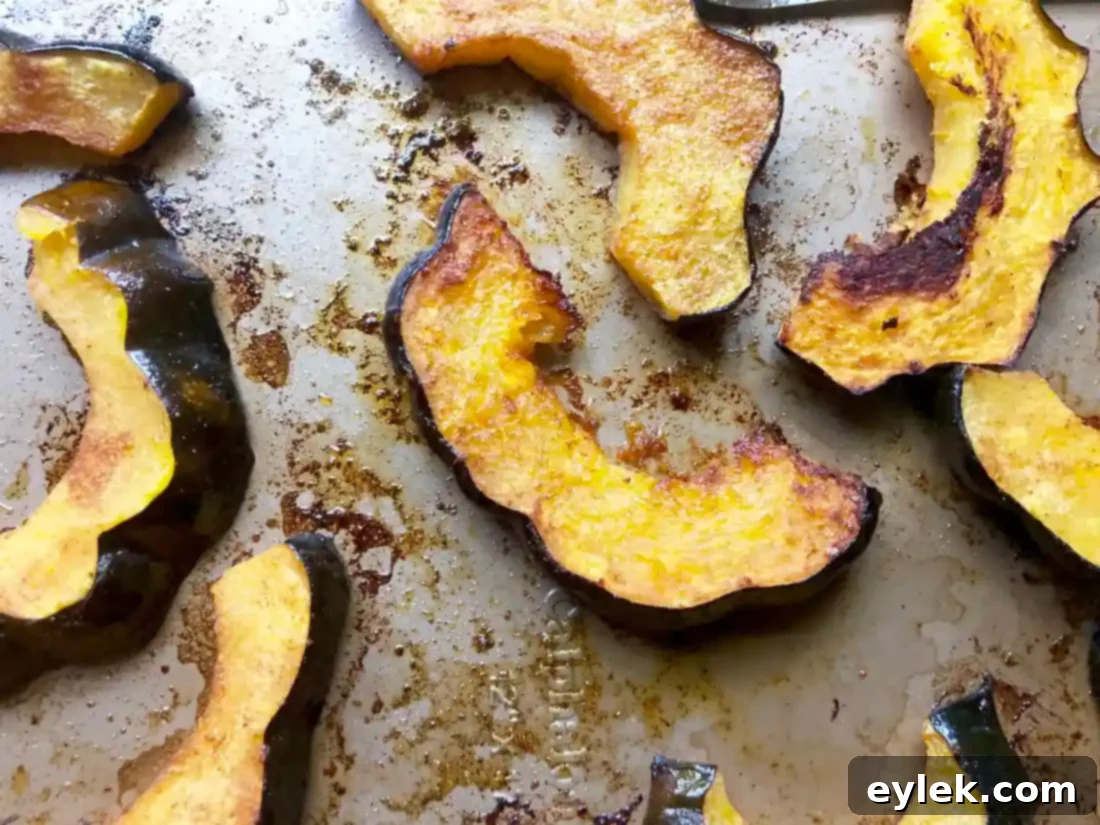 freshly roasted acorn squash slices