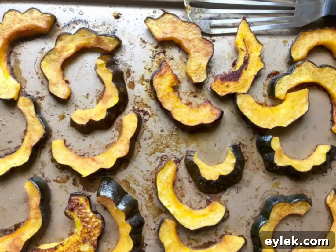 close up of roasted acorn squash
