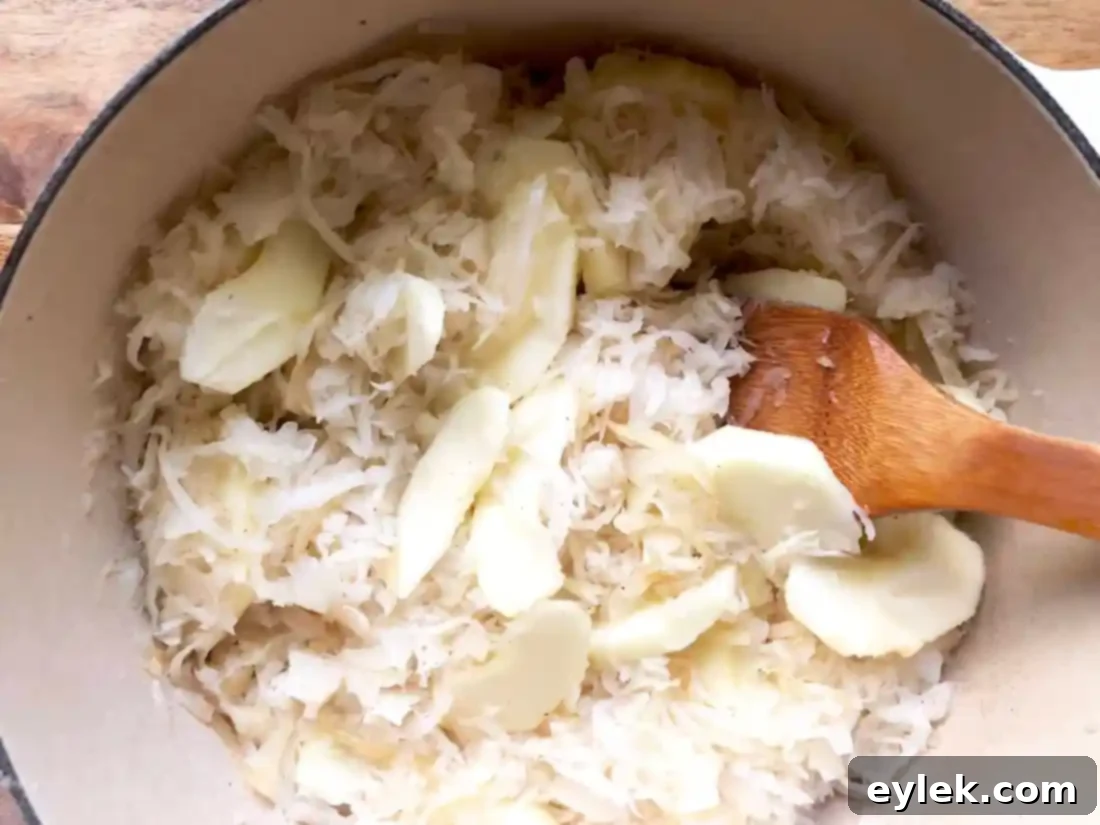 simmered sauerkraut and apples