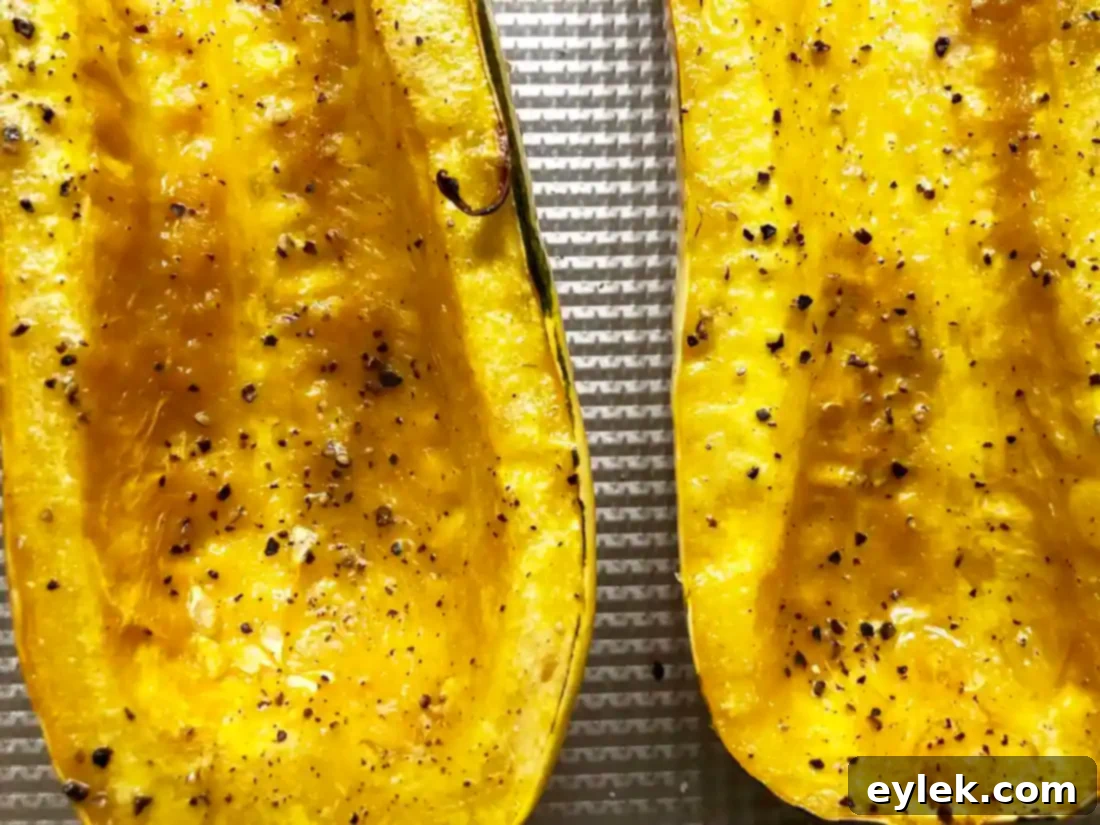 Savory Sausage Stuffed Delicata Squash 5 Roasted delicata squash halves, golden and tender.