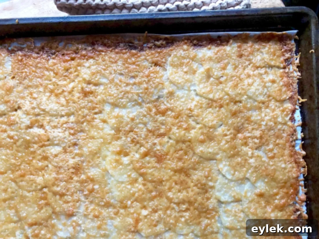 Beef-Filled Scalloped Potato Roulade 13 Freshly baked potato sheet, ready for assembly