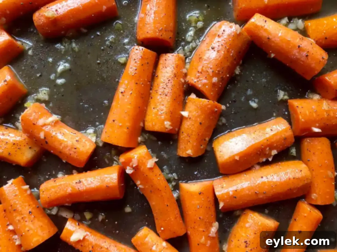 Roasted Carrots with Honey Butter Glaze in a serving dish