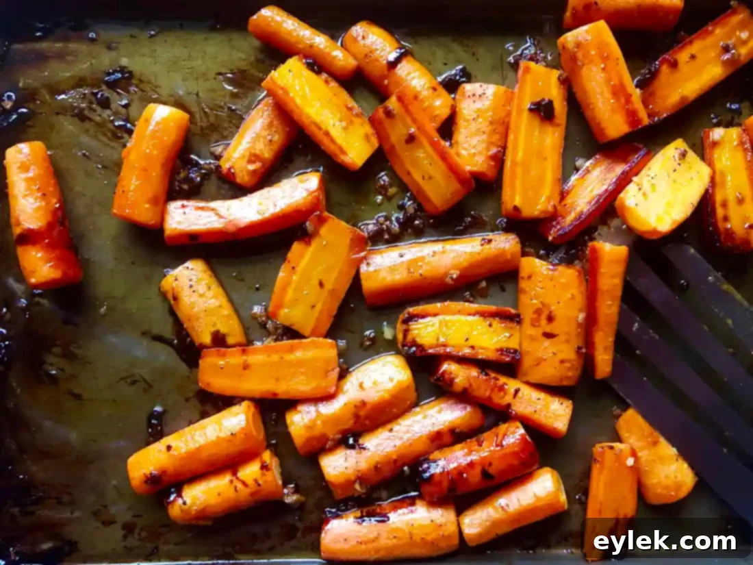 Served Roasted Carrots with Honey Butter Glaze