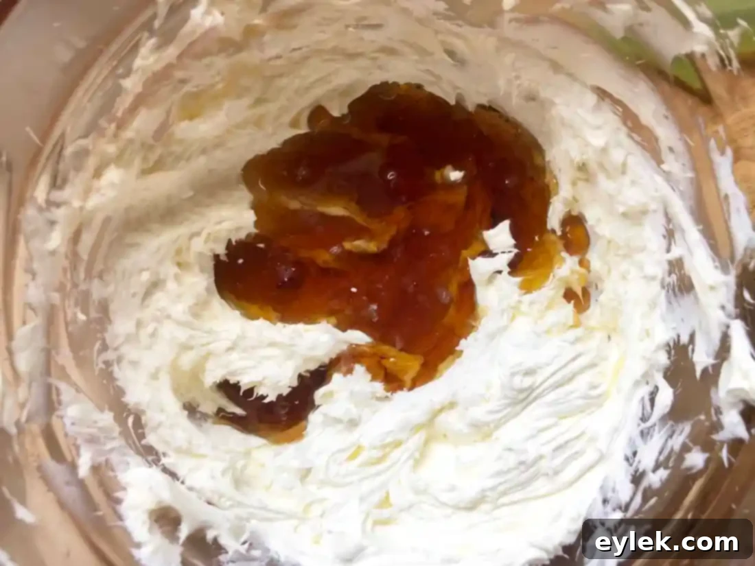 maple syrup being added to butter