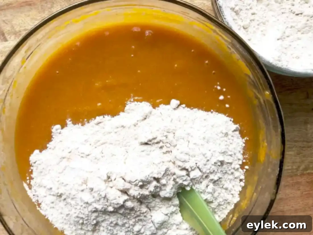 pumpkin bread batter ready for pan