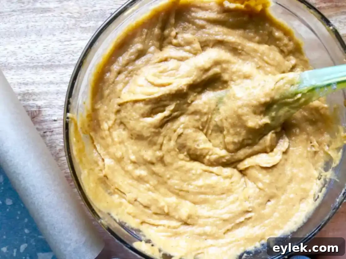 pumpkin bread batter in pan