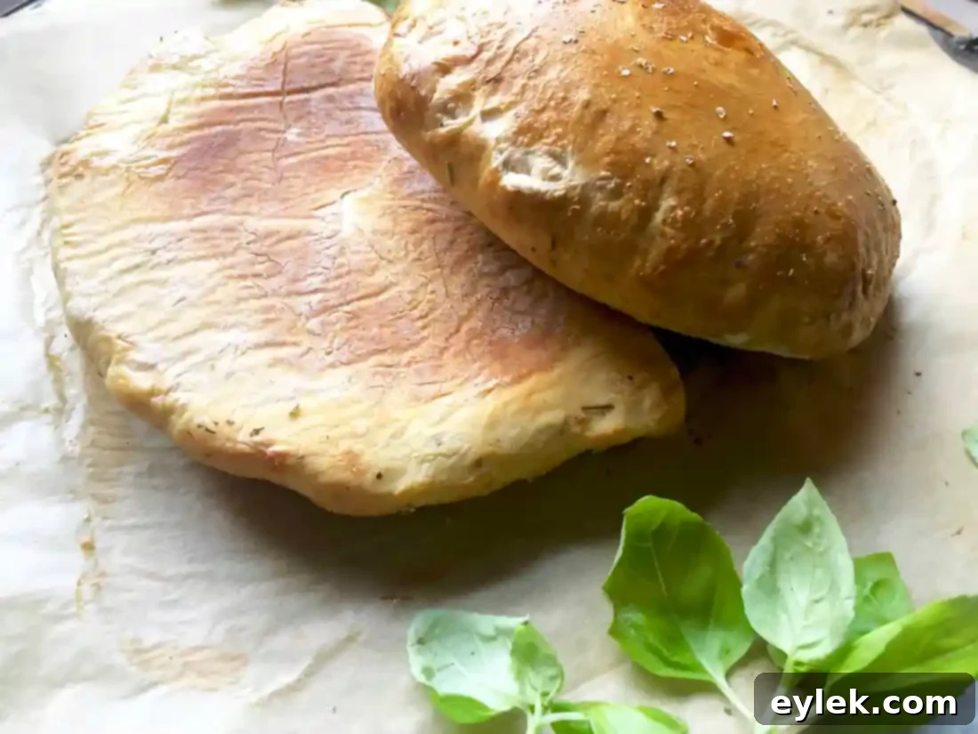 Baked chicken and mushroom calzone, perfectly golden and ready to slice