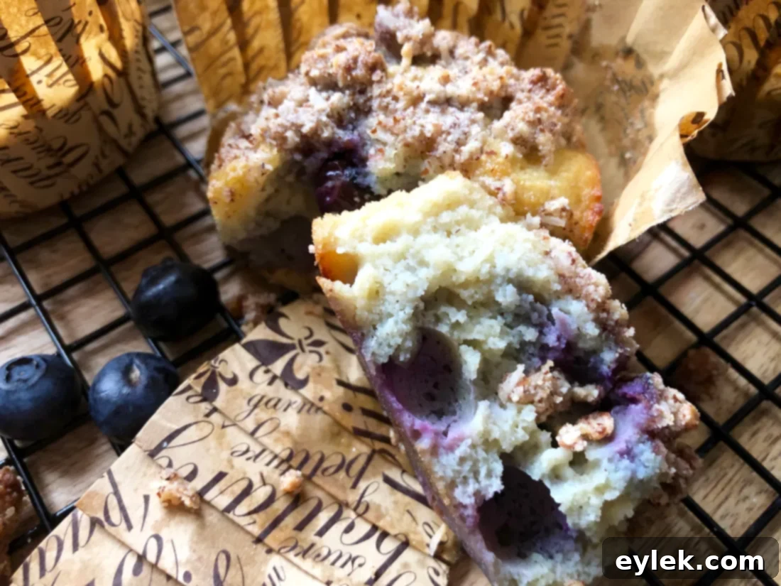 Perfectly baked gluten-free blueberry coconut flour muffins